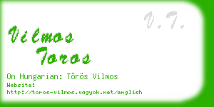 vilmos toros business card